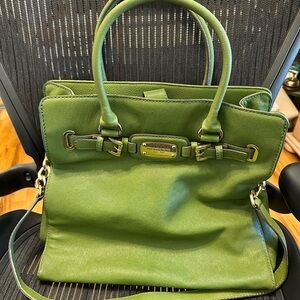 EUC Michael Kors Green Leather Handbag